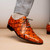 Oliveri Men’s Genuine Pirarucu Skin Classic Dress Oxford | Marco Di Milano Exotic Shoes in Brandy