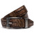Marco Di Milano Silvio Genuine Caiman Fuscus-Back Washed Brown Belt with a Silver Buckle
