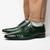 Rovigo Men’s Genuine Caiman Crocodile Skin Monk Strap | Marco Di Milano Exotic Shoes in Green