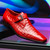Rovigo Men’s Genuine Caiman Crocodile Dress Monk Strap | Marco Di Milano Exotic Shoes in Red