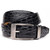 Marco Di Milano Massimo Genuine Exotic Caiman Flank Black Belt with a Chrome Buckle