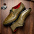 Marco Di Milano Merida Genuine Caiman and Lizard Skin Olive Green Dress Derby