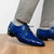 Asti Men’s Genuine Caiman Crocodile Skin Patchwork Derby | Marco Di Milano Exotic Shoes in Electric Blue