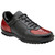 Belvedere Corvo Genuine Ostrich Leg and Italian Leather Casual Sneakers in Black & Red