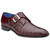 Belvedere Angelo Genuine Caiman Crocodile Skin Burgundy Single Buckle Monk Strap
