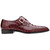 Belvedere Angelo Genuine Caiman Crocodile Skin Burgundy Single Buckle Monk Strap