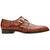 Belvedere Angelo Genuine Caiman Crocodile Skin Walnut Single Buckle Monk Strap