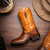 Marco Di Milano Tucson Genuine Caiman Belly Skin Aged Maple Cowboy Boot