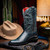 Marco Di Milano Kansas Genuine Python Skin Black/Blue Cowboy Boot