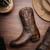Marco Di Milano Kansas Genuine Python Skin Brown Cowboy Boot