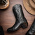 Marco Di Milano Kansas Genuine Python Skin Black Cowboy Boot