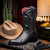 Marco Di Milano Kansas Genuine Python Skin Black Cowboy Boot