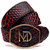 Marco Di Milano Arkansas Genuine Python Skin Western Belt in Black Cherry