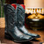 Marco Di Milano Missouri Genuine Python Skin Black and Blue Cowboy Boot