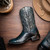 Marco Di Milano Missouri Genuine Python Skin Black and Blue Cowboy Boot