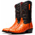 Savannah Genuine Full Quill Ostrich Skin Cowboy Orange Boot | Marco Di Milano Western Boots
