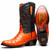 Savannah Genuine Full Quill Ostrich Skin Cowboy Orange Boot | Marco Di Milano Western Boots