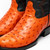 Savannah Genuine Full Quill Ostrich Skin Cowboy Orange Boot | Marco Di Milano Western Boots