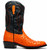 Savannah Genuine Full Quill Ostrich Skin Cowboy Orange Boot | Marco Di Milano Western Boots