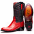 Denver Genuine Ostrich Leg Skin Red Cowboy Boot | Marco Di Milano Western Boots