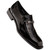 Accola Hi-Shine Textured Black Slip On | Mezlan Dress Loafer for Men