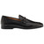 Marinelli Deerskin Ornament Black Moc Toe Slip On | Mezlan Dress Loafer for Men