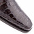 Mezlan Anderson dark brown crocodile shoe showing scale texture and tassel detail