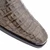 Mezlan Anderson grey crocodile blucher, front toe view showing plain-toe silhouette
