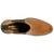 Top-down view of the Brisbane Chelsea boot's rounded toe and tumbled leather grain in mahogany