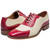 Stacy Adams Tarango Raspberry with Ivory Crocodile and Lizard Print Leather Modified Cap Toe Oxford Shoes for Men