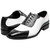 Stacy Adams Tarango Black & White Crocodile and Lizard Print Leather Modified Cap Toe Oxford Shoes for Men