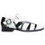 Stacy Adams Calandro Croco & Lizard Print Black w/White City Sandal for Men