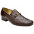 Belvedere Men’s Bortolo Brown Full Quill Ostrich Moc Toe Slip-On Loafer