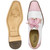 Belvedere Men’s Batta Genuine Ostrich Leg Pink & White Cap Toe Lace-Up Derby Shoes