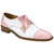 Belvedere Men’s Batta Genuine Ostrich Leg Pink & White Cap Toe Lace-Up Derby Shoes