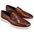 Alan Payne Barton cognac penny loafer, pair, hand-painted calfskin leather, 3/4 view
