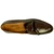 Alan Payne Porto brown calfskin loafer, top-down view of vamp and tassel