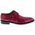 MAURI Men’s Pitti Red Hornback & Baby Croc Leather Derby Shoes