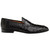 Mezlan Nogales Moc Toe Black Ostrich Leather Penny Loafer