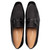 Mezlan Men's Saona Black Calf/Linen Moc Toe Slip-On Loafer