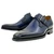 UGo Vasare Men’s Elden Navy Plain Toe Genuine Leather Monk Strap Dress Shoes