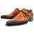 UGo Vasare Men’s Elden Camel Plain Toe Genuine Leather Monk Strap Dress Shoes