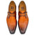 UGo Vasare Men’s Elden Camel Plain Toe Genuine Leather Monk Strap Dress Shoes