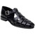 Studio BELVEDERE SHOES Men's Elio Black Open-Toe Italian Deerskin Leather Luxury Sandal