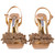 Lady Couture Lust Gold Rhinestone Petal Slingback Heels
