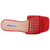 Lady Couture Women's Garden Red Geometric Crystal Flat Slide Sandals