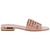 Lady Couture Women's Garden Rose Gold Geometric Crystal Flat Slide Sandals