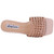 Lady Couture Women's Garden Rose Gold Geometric Crystal Flat Slide Sandals
