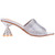 Lady Couture Fontana Women's Silver Block Heel Wide Vamp Mules