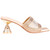 Lady Couture Fontana Women's Gold Block Heel Wide Vamp Mules